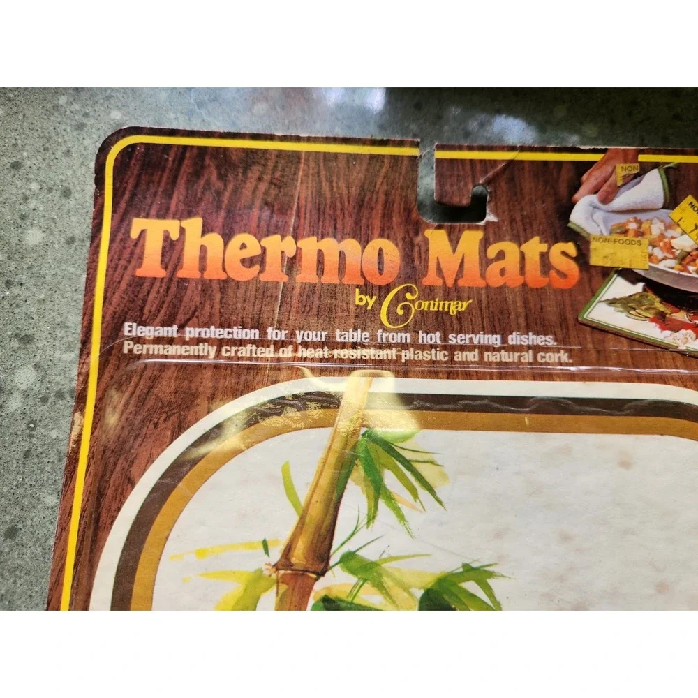 VTG 1970s Retro Conimar Kitchen Thermo Mats Set of 2, READ